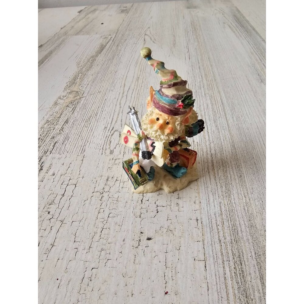 Enesco skids North Pole elf skiing‎ tourist village figurine Xmas decor